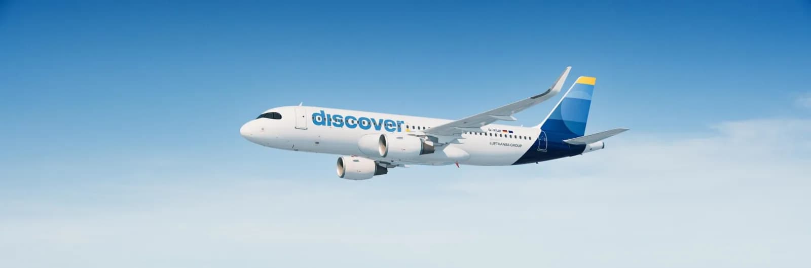 Airbus A320 von Discover Airlines im Flug