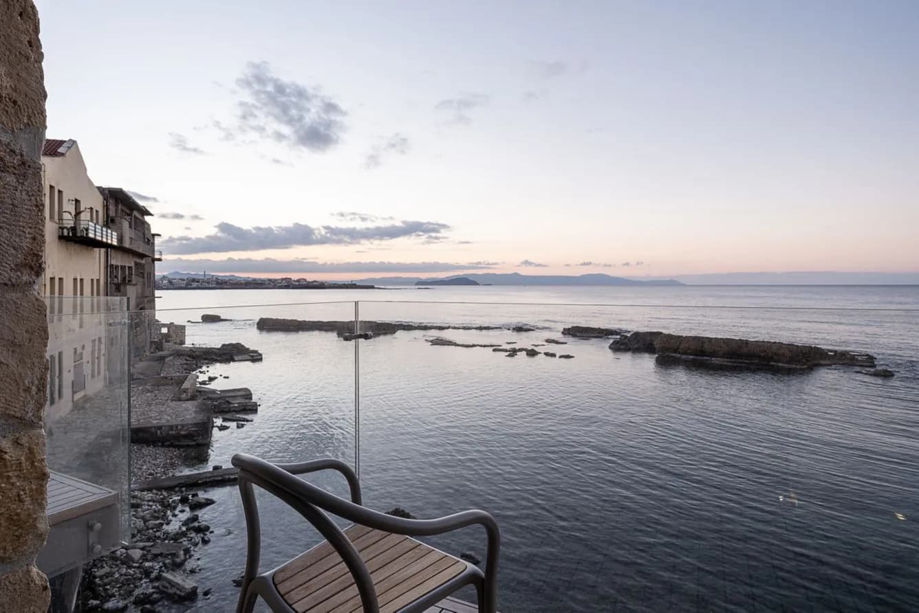 The Tanneries Chania – Blick vom Balkon über das Meer